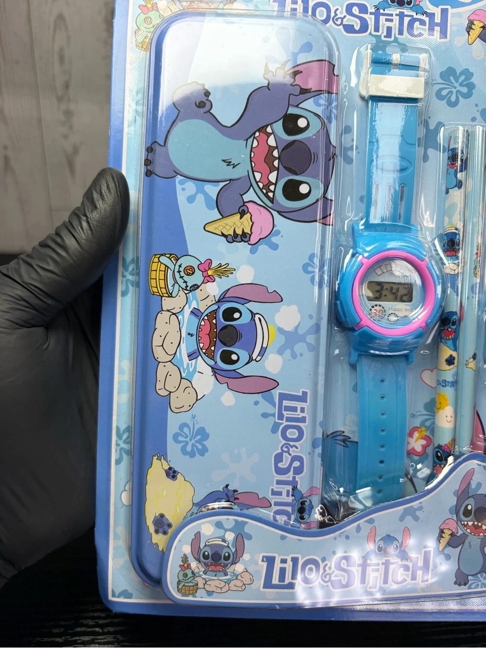 Lilo & Stitch Blue Kids Stationery & Watch Set